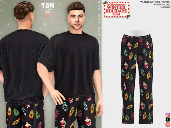 Alpha PYJAMA SET 544 (PANTS) BD1402 tr by busra - The Sims 4 Custom Content