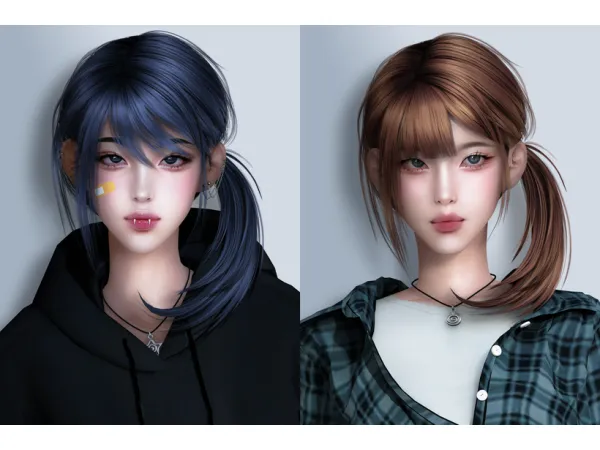 Alpha HAIR N47 1 2 by JINOSIMS - The Sims 4 Custom Content