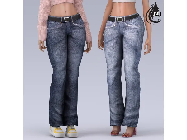 Alpha Low waist female jeans - The Sims 4 Custom Content