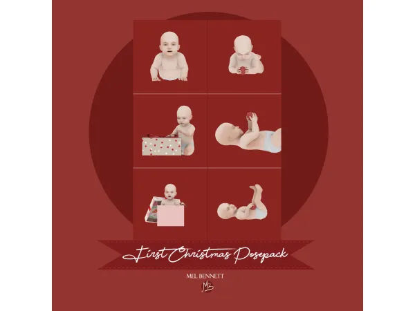 Mix First Christmas Posepack - The Sims 4 Custom Content