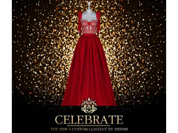Alpha CELEBRATE GOWN by Mssims4 - The Sims 4 Custom Content