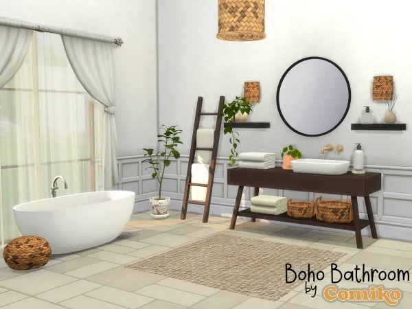 Maxis Match Boho Bathroom - The Sims 4 Custom Content