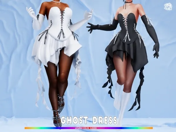 Mix Ghost dress brsims - The Sims 4 Custom Content