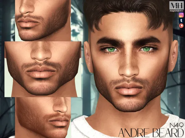 Alpha Andre Beard N49 by MagicHand - The Sims 4 Custom Content
