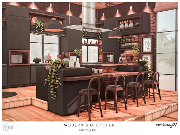 Mix Modern Big Kitchen - The Sims 4 Custom Content