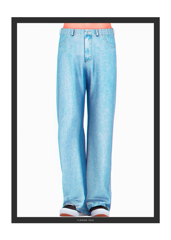 Alpha Jjam Denim Pants by plbsims - The Sims 4 Custom Content