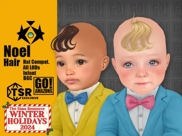 Maxis Match Noel Hair (Winter Holidays 2024) by GoAmazons - The Sims 4 Custom Content