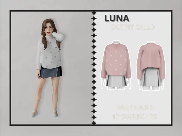 Alpha Luna Outfit Child - The Sims 4 Custom Content