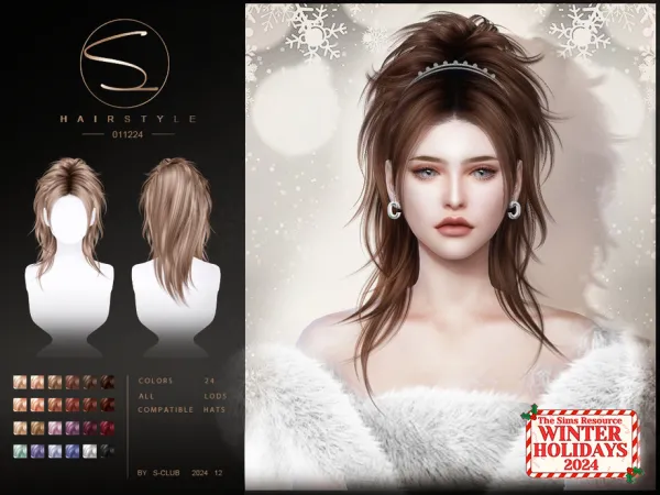 Alpha Bouffant hairstyle 0121224 CLUB by S - The Sims 4 Custom Content