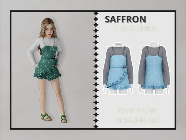 Mix Saffron Dress Child - The Sims 4 Custom Content