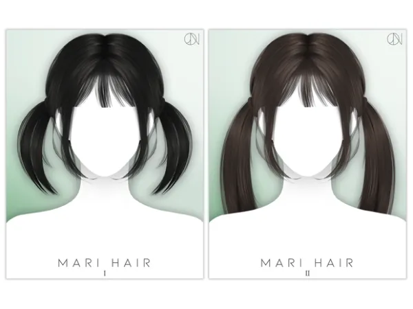 Alpha [JINO] HAIR N28 29 MARI - The Sims 4 Custom Content