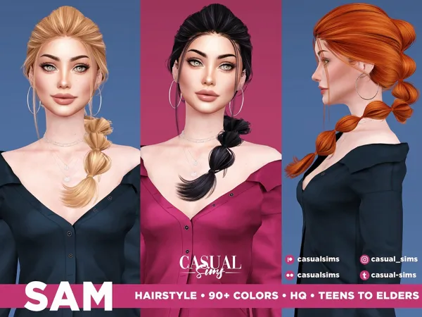 Alpha Sam Hairstyle Longer Version by casualsims - The Sims 4 Custom Content