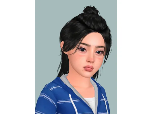 Alpha HEZEH NO52 V1 CONVERSION HAIR FOR TODDLER AND CHILD by yourjinworld - The Sims 4 Custom Content