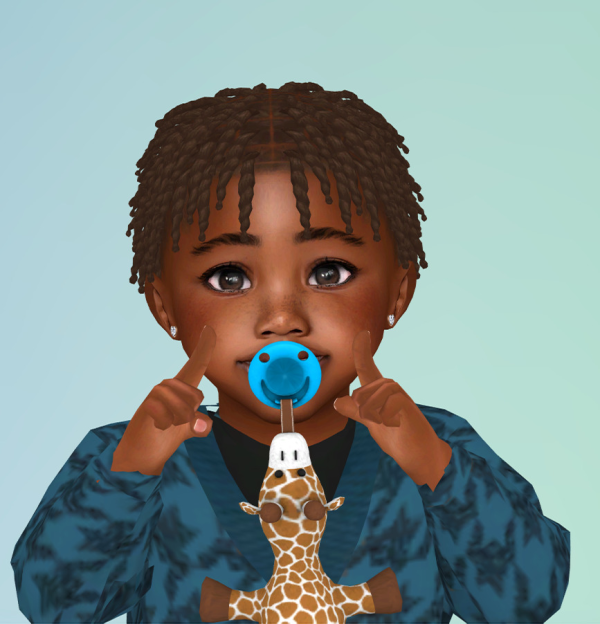 Alpha KHADIDJA551 MINI TWIST V1 HAIR CONVERSION FOR TODDLERINFANT AND CHILD by simsfinds - The Sims 4 Custom Content