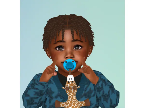Alpha KHADIDJA551 MINI TWIST V1 HAIR CONVERSION FOR TODDLERINFANT AND CHILD - The Sims 4 Custom Content