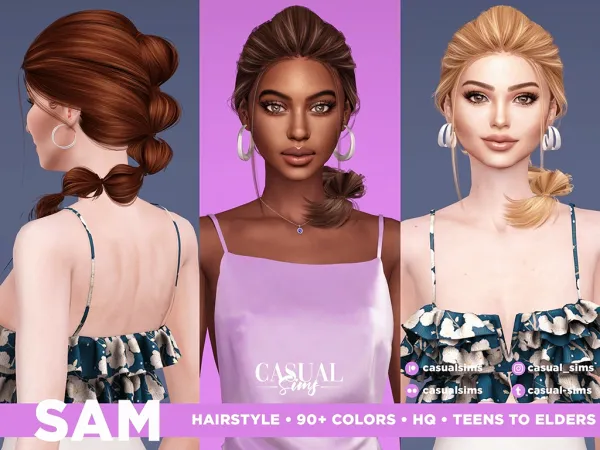 Alpha Sam Hairstyle (Shorter Version) by casualsims - The Sims 4 Custom Content