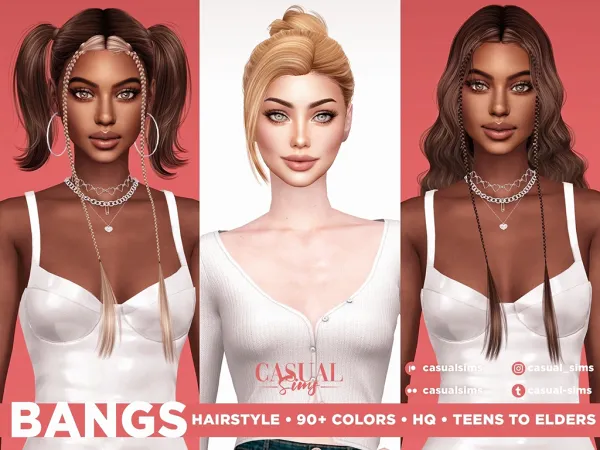 Alpha SONYASIMS X CASUALSIMS BANGS PACK COLLAB - The Sims 4 Custom Content