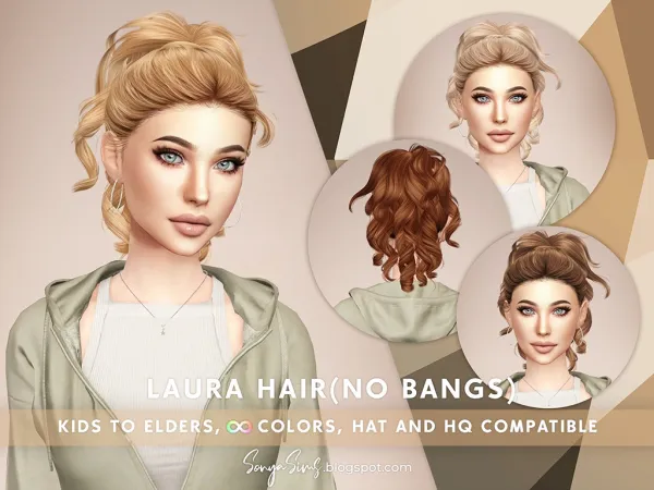 Alpha SonyaSims Laura Hair - The Sims 4 Custom Content