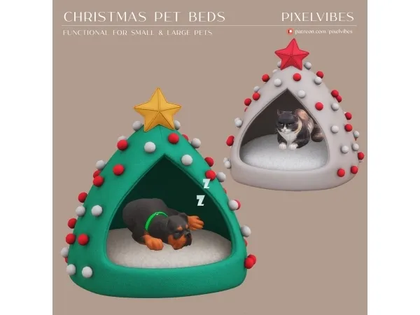 Mix Christmas Pet Beds - The Sims 4 Custom Content