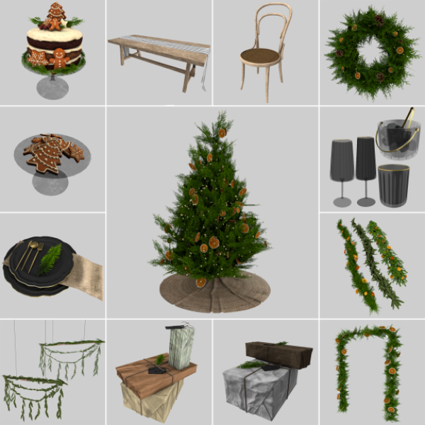 Alpha NOEL SET by simsfinds - The Sims 4 Custom Content
