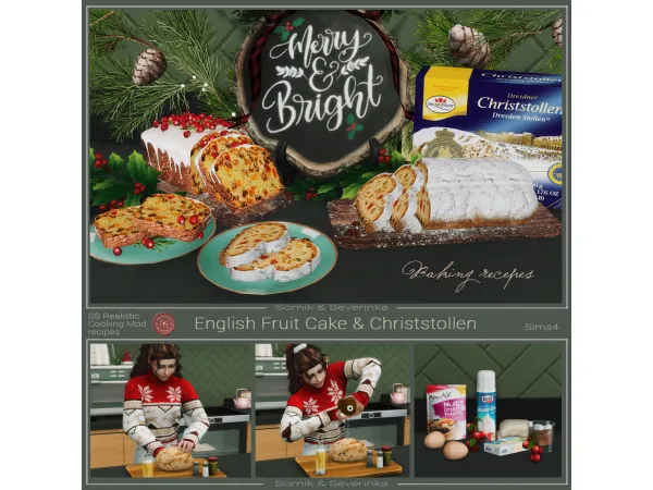 English Fruit Cake and Christstollen By Somik_Severinka