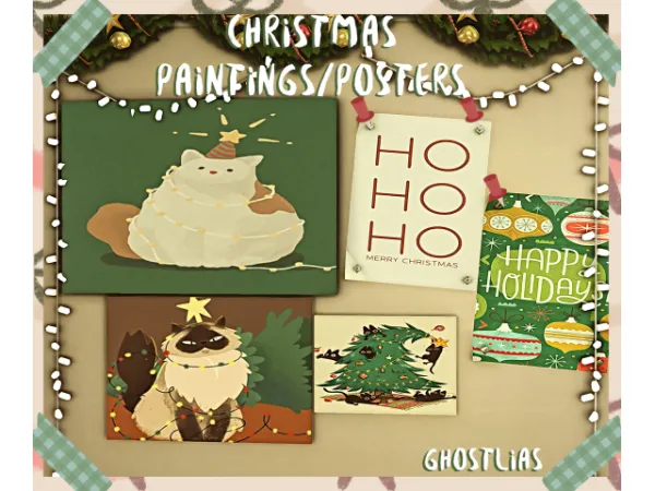 Maxis Match Christmas paintingsposters [ghostlias] - The Sims 4 Custom Content
