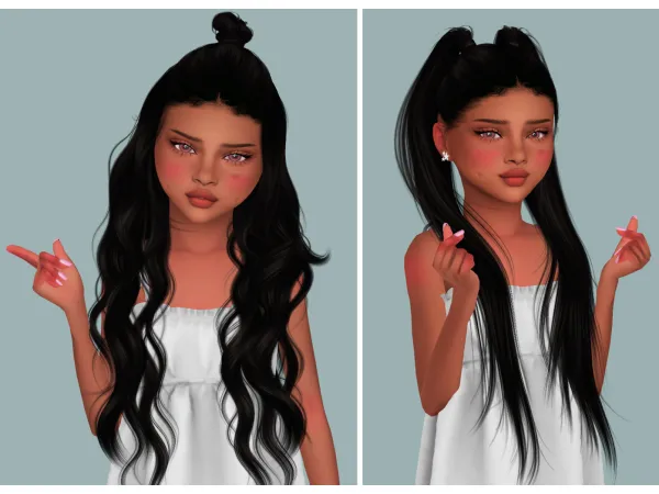 Alpha DOUX HAIR CONVERSION FOR CHILD by yourjinworld - The Sims 4 Custom Content