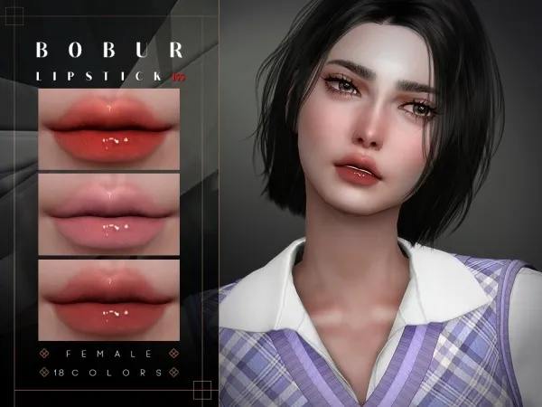 Alpha Bobur Lipstick 155 - The Sims 4 Custom Content