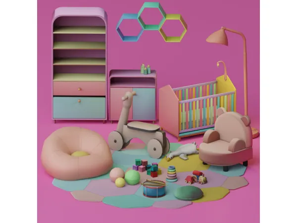 Mix Happy Hues Corner Set by SnootySims - The Sims 4 Custom Content