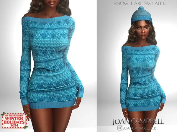 Alpha SNOWFLAKE SWEATER by Joan Campbell Beauty - The Sims 4 Custom Content