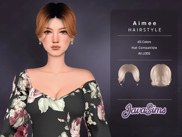 Alpha Aimee (Hairstyle) by JavaSims - The Sims 4 Custom Content