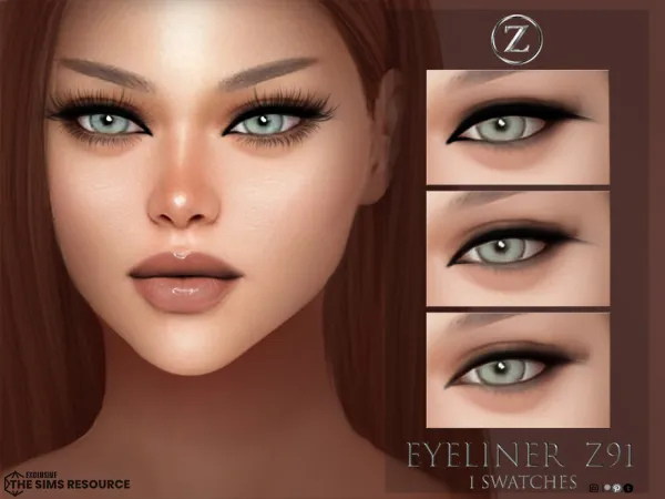 Mix EYELINER Z91 by ZENX - The Sims 4 Custom Content