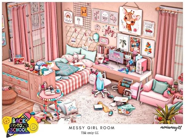 Mix Messy Girl Room - The Sims 4 Custom Content