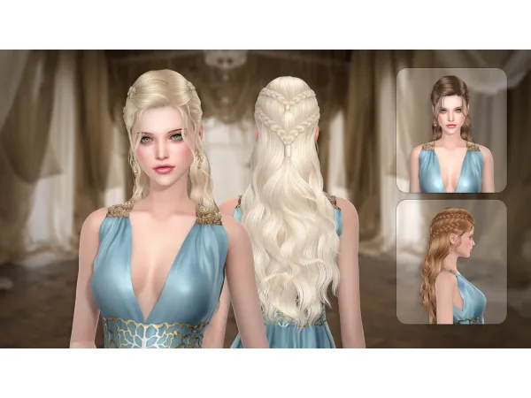 Alpha DRACARYS HAIRSTYLE by Newsea - The Sims 4 Custom Content