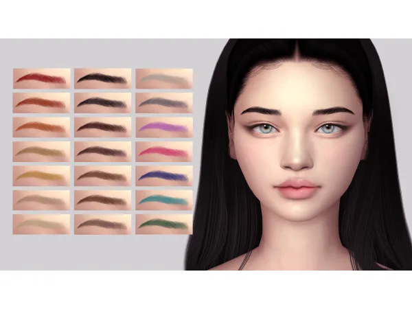Alpha RUBY EYEBROWS - The Sims 4 Custom Content