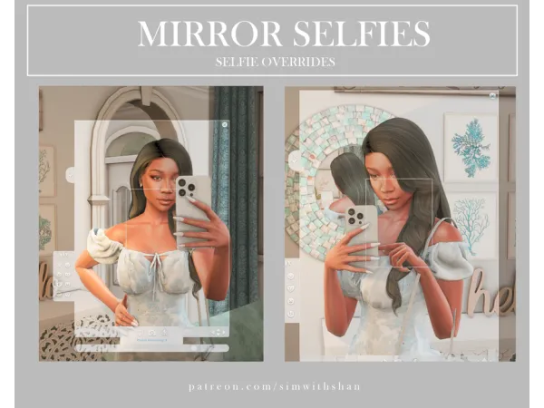 Mix Mirror Selfies V1 Selfie Overrides by simwithshan - The Sims 4 Custom Content