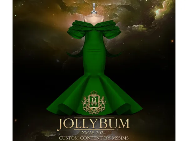 Alpha JOLLYBUM XMAS 2024 GOWN by Mssims4 - The Sims 4 Custom Content