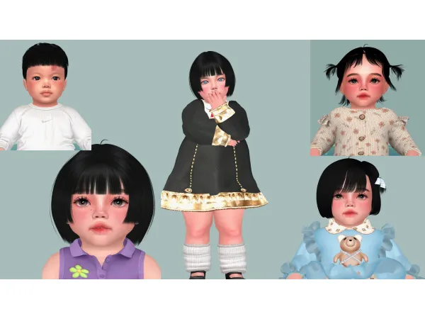 Alpha MMSIMS HAIR SPRING CONVERSION FOR INFANT by yourjinworld - The Sims 4 Custom Content