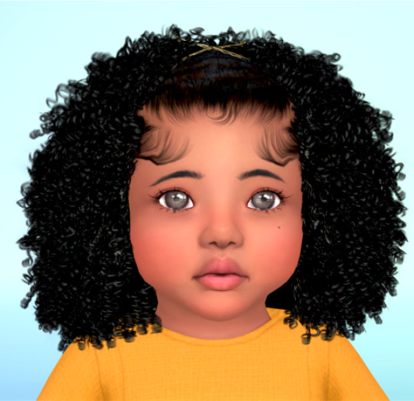 Alpha FASHION SIMSTA PINNED UP CURLY FRO HAIR CONVERSION FOR INFANTTODDLER AND CHILD by simsfinds - The Sims 4 Custom Content