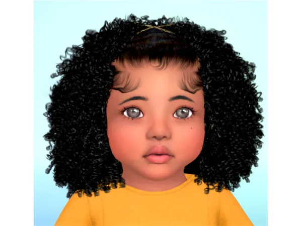 Alpha FASHION SIMSTA PINNED UP CURLY FRO HAIR CONVERSION FOR INFANTTODDLER AND CHILD - The Sims 4 Custom Content