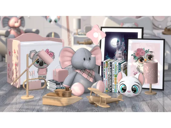 Alpha BELLA KIDS DECOR AND TOYS by Nynaeve Design - The Sims 4 Custom Content