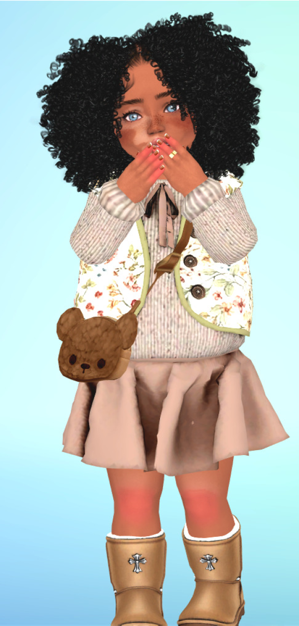 Alpha FASHION SIMSTA CURLY FRO HAIR CONVERSION TODDLER AND CHILD by simsfinds - The Sims 4 Custom Content