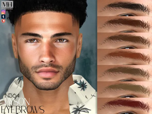 Alpha Jayson Eyebrows N364 by MagicHand - The Sims 4 Custom Content
