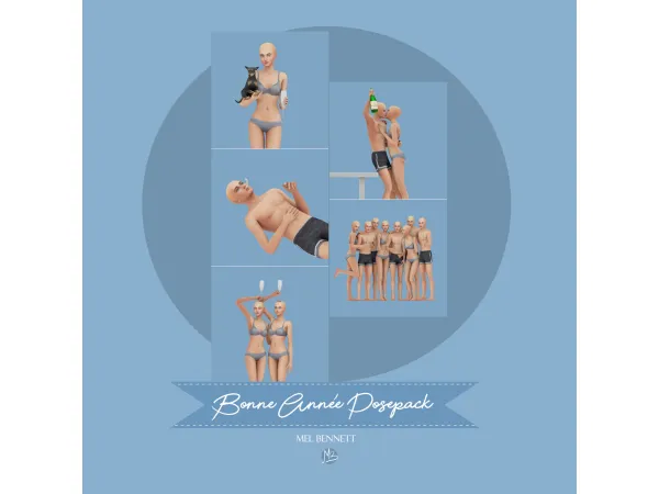 Mix Bonne Année Posepack - The Sims 4 Custom Content