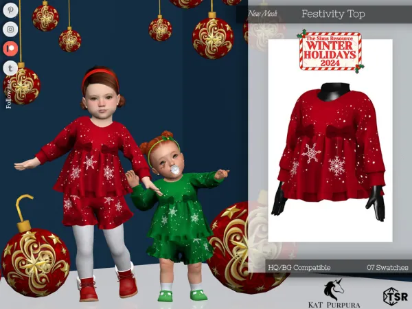 Mix Festivity Top Toddler - The Sims 4 Custom Content