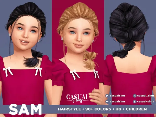 Alpha Sam Hairstyle Shorter Children by casualsims - The Sims 4 Custom Content