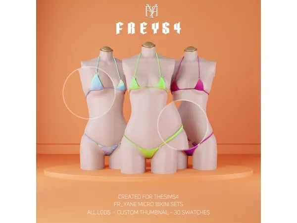 Alpha Yane Micro Bikini Sets - The Sims 4 Custom Content