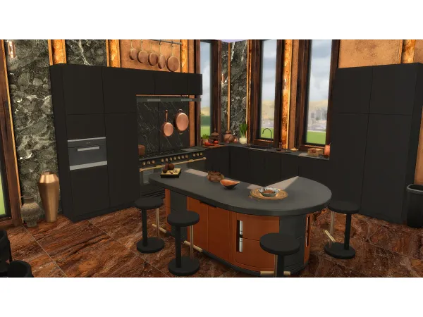 Alpha COPPERFIELD KITCHEN by SimsClutterChaos - The Sims 4 Custom Content