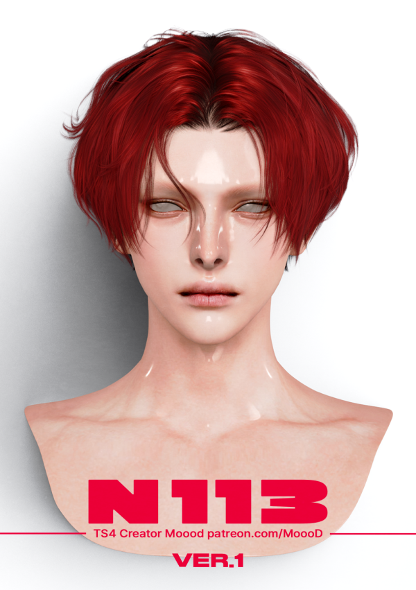 Alpha MoooD Hair N113 VER1 by simsfinds - The Sims 4 Custom Content
