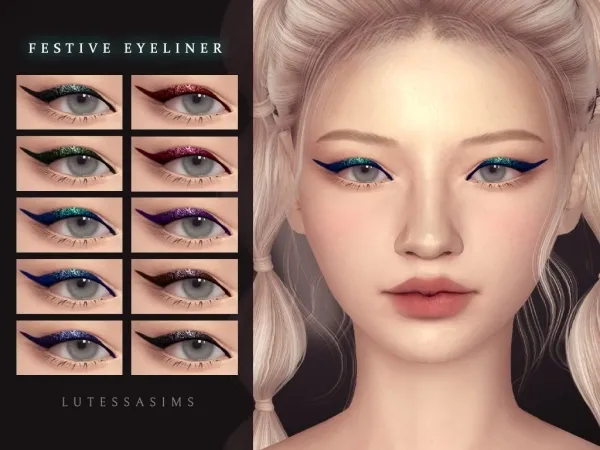 Alpha Festive eyeliner - The Sims 4 Custom Content